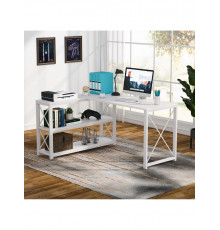 Письменный стол двухсторонний L-образный с полками.