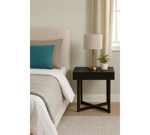 Столик Eldersley — ретро-акцент із шухлядою (55×60×60 см)