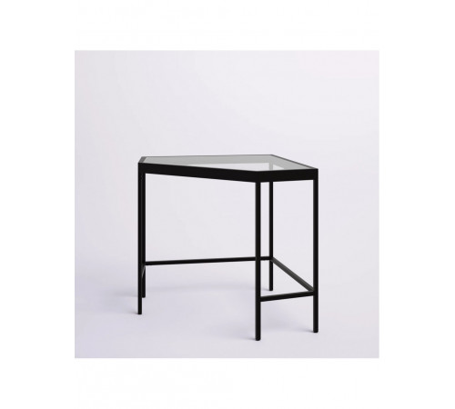 Кутовий стіл “Barstow” зі скляною стільницею та металевим каркасом