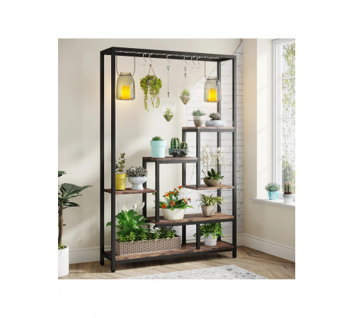 Підставка для рослин із полиць і 6 гачків — 180×100×30 см