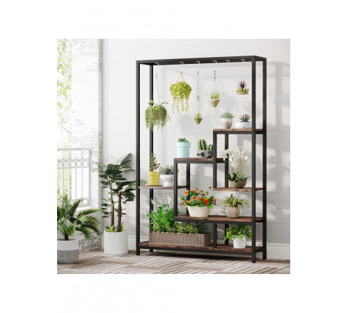 Підставка для рослин із полиць і 6 гачків — 180×100×30 см