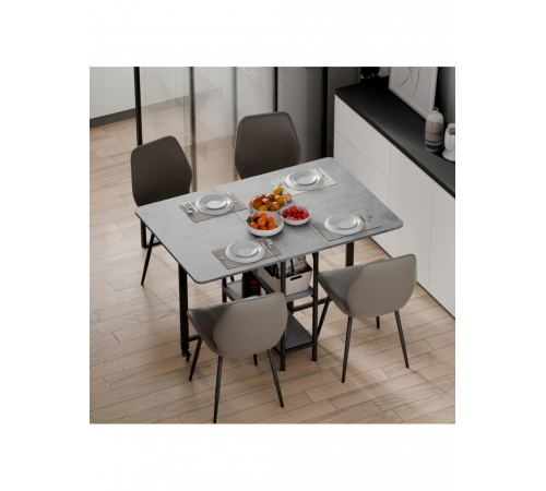 Складний обідній стіл MONDEER з полицями