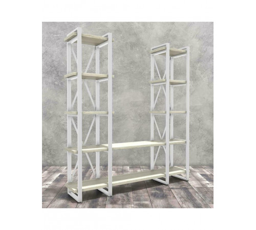 Стелаж Айсберг Лофт 160×182 см — білий/дуб сонома