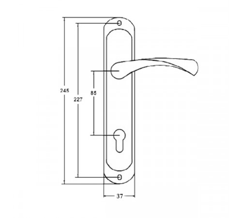 Ручки на планці KEDR 85.323-AL 85 мм (планка 37мм)