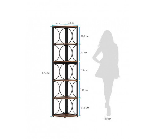 6-ярусний кутовий стелаж MSM – місткий та стильний у кутовий простір
