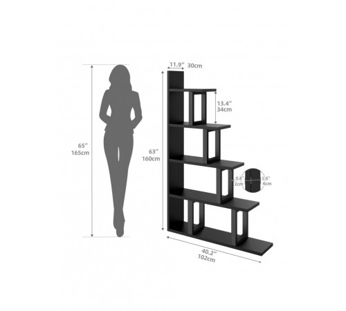 Стеллаж Sorren MSM – стильный L-образный стеллаж с 5 полками.