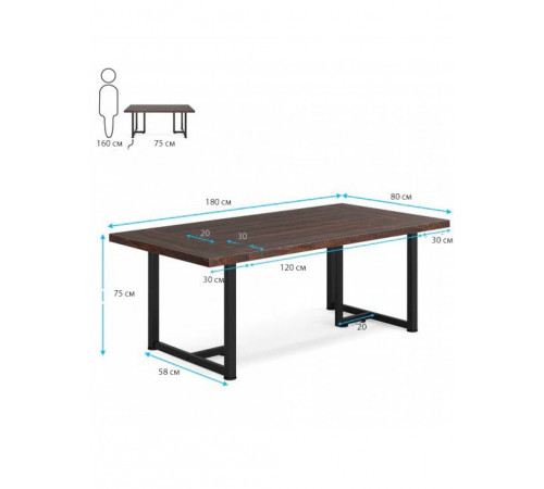 Обідній стіл, прямокутний кухонний стіл на 4–6 осіб