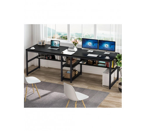 Двухместный письменный стол с полками — 200×60×75 см.