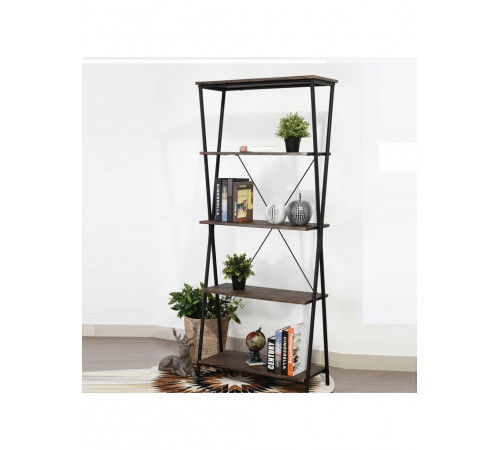 Стеллаж MSMLOFT 5 полок – с черным каркасом (180×80×30 см)