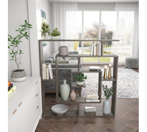 Геометричний стелаж «Abston» MSM — стильний відкритий стелаж з 6 полицями