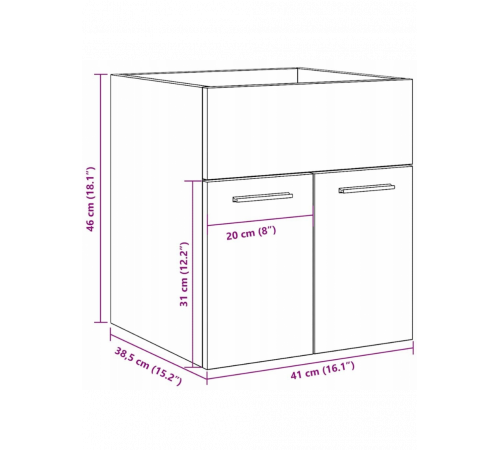 Шафа під раковину дуб Сонома