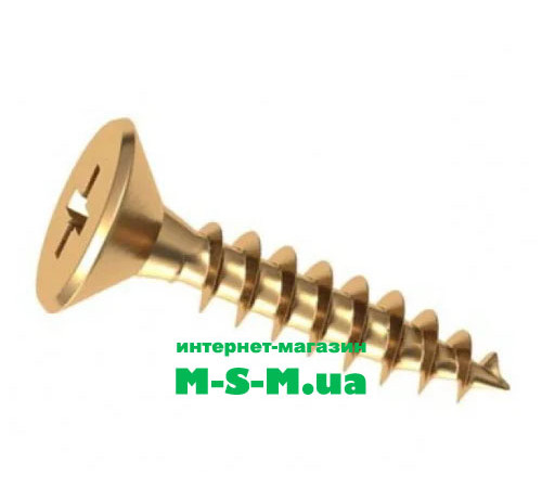 Саморез жёлтый по дереву 2,5 x 16 мм. (упаковка 1000шт)