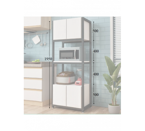 Стеллаж кухонный в стиле MSMLOFT — крепкий металлический каркас, МСМ