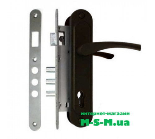 Врезной замок Арико ЗВ-7 с коричневой ручкой без цилиндра