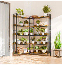 Стеллаж угловой 5 ярусов, L-образная книжная полка.