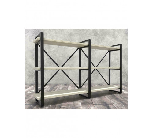 Стелаж Айсберг Лофт 160×102 — чорний/білий