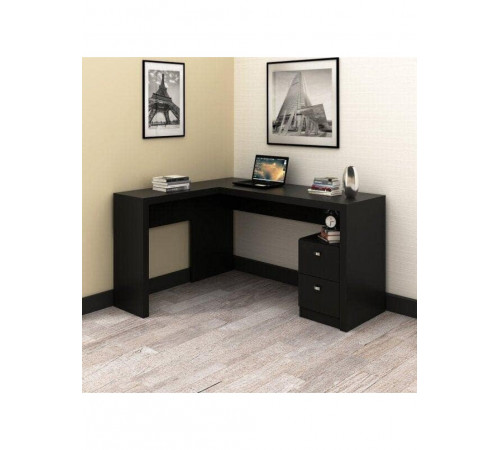 Офисный стол с 2 ящиками - черный