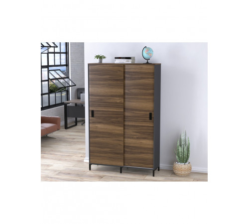 Шафа офісна розсувна LS-1200-1900 — антрацит, MSMLOFT