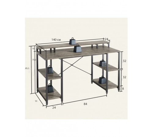 Комп’ютерний стіл із полицею для монітора