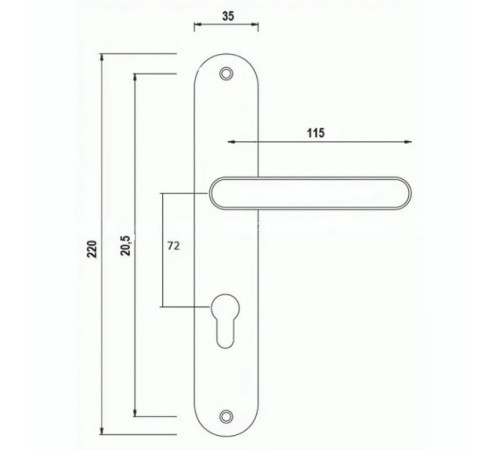 Дверна ручка на планці Imperial bravo 72 BK AB