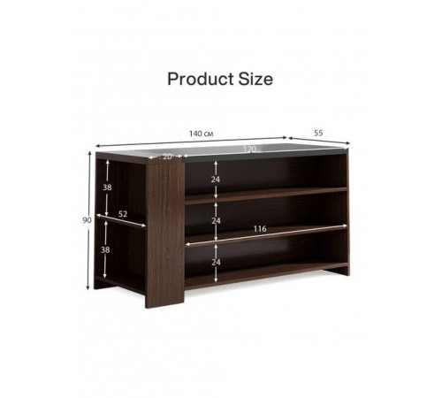 Кухонна 5-ярусна шафа для зберігання — 90×140×55 см, МСМ