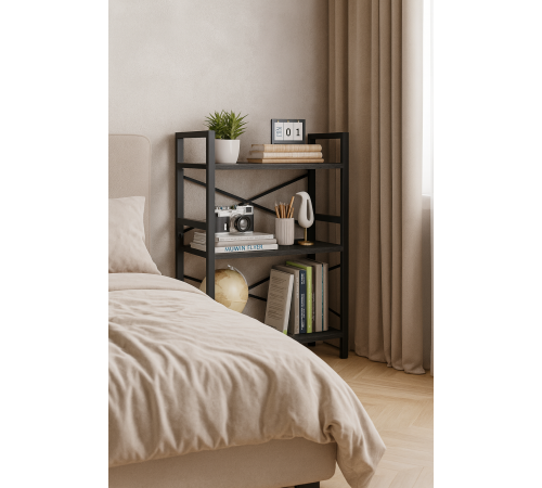 Стелаж DeAvis з 3 полицями — 70×44×30 см, лофт-стиль