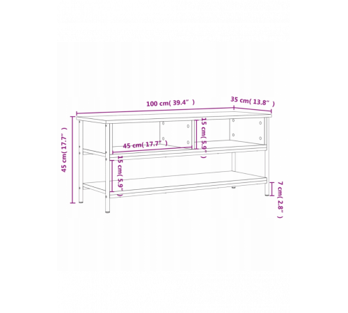Тумба под телевизор – дуб Сонома (100×35×45 см)