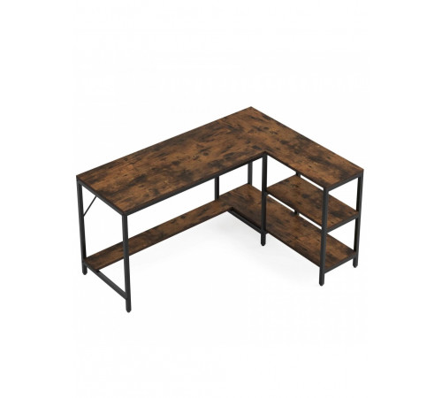 Стол L-образный с 3 ящиками и полками – 135×55×75 см.