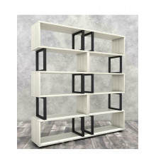 Стелаж Айсберг 180х190-4 чорний/білий MSMLOFT