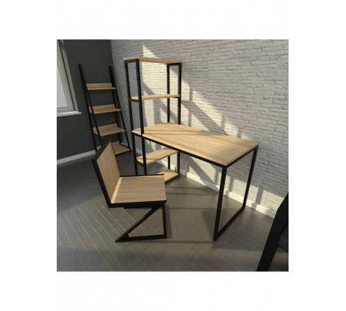 Стіл MSM Loft у стилі лофт з полицями — 120×60×76 см