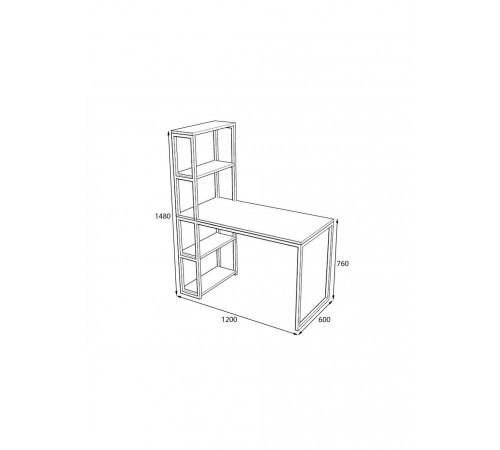 Стіл MSM Loft у стилі лофт з полицями — 120×60×76 см