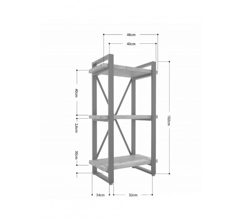 Стеллаж Айсберг 40×102 см
