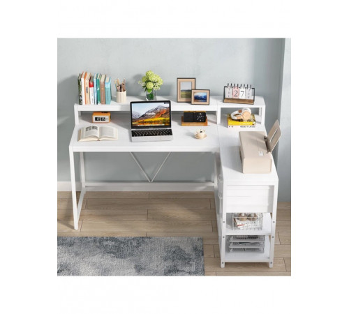 L-подібний комп'ютерний стіл із підставкою для монітора