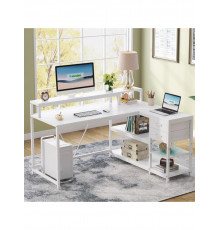 L-подібний комп'ютерний стіл із підставкою для монітора