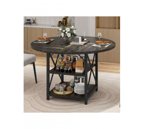 Круглий обідній стіл Moasis з 2-ярусними полицями