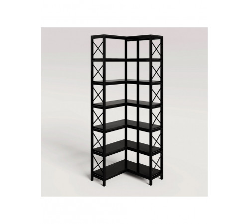 Стелаж кутовий, дуб сонома/чорний метал