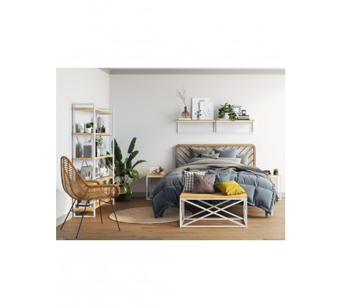 Журнальный стол «Бервин» — MSMLOFT, металлический каркас, ДСП.