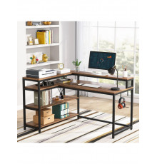 Письмовий стіл двосторонній L-подібний з полицями