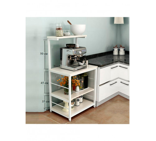 Кухонна консоль MSMLOFT — металевий каркас, 4 полиці, МСМ