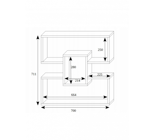 Подвесная полка OLAF черная (для игрушек и книг