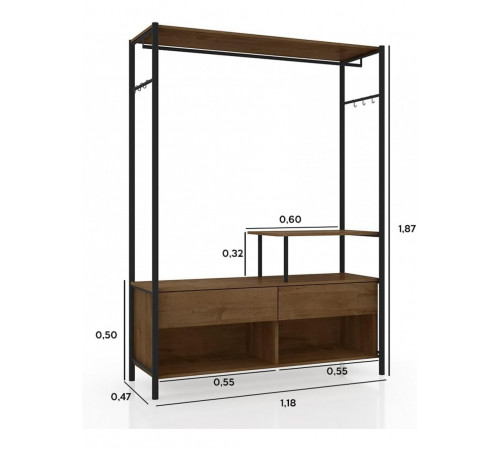 Прихожая Barcelona Closet с 2 ящиками