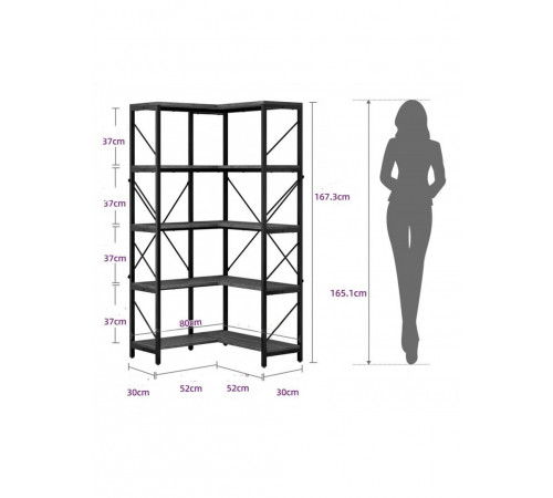 5-ярусний кутовий стелаж "Sukanya" MSM - містке рішення для спальні або вітальні.