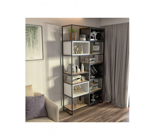 Стелаж MSMLOFT — великий металевий стелаж 5+ полиць (220×120×40 см)