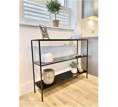 Консольний столик 3 яруси, чорний