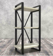 Стелаж Айсберг 40х102-2 чорний/білий MSMLOFT