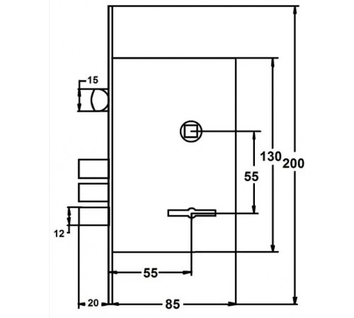 Замок врізний сувальдний KEDR CLASS 008 55мм