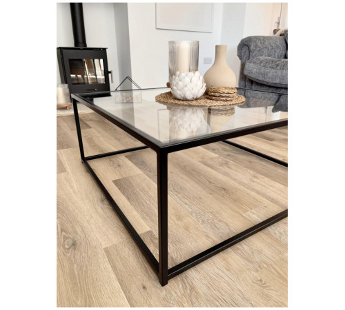 Журнальний столик Mila Square (Скло) — Квадратний Стіл Лофт 85х85 см
