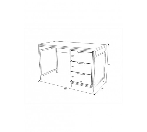 Письмовий стіл "Літл" у стилі Loft — 120 × 60 × 76 см