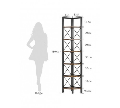 6-ярусний кутовий стелаж MSM – ідеальне рішення для невеликого простору.