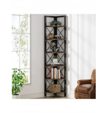 6-ярусний кутовий стелаж для невеликого простору